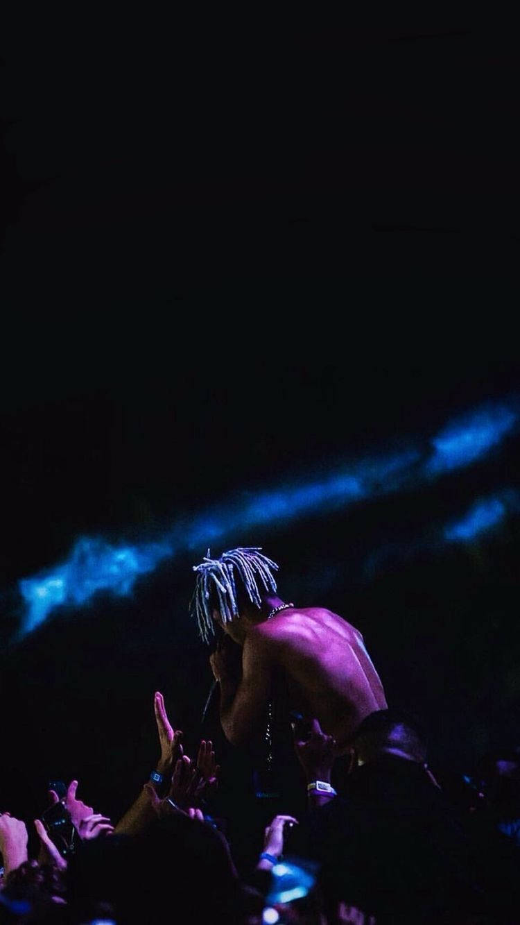 XXXTentacion Aesthetic, blue stage lights, shirtless performer, HD Phone Wallpaper