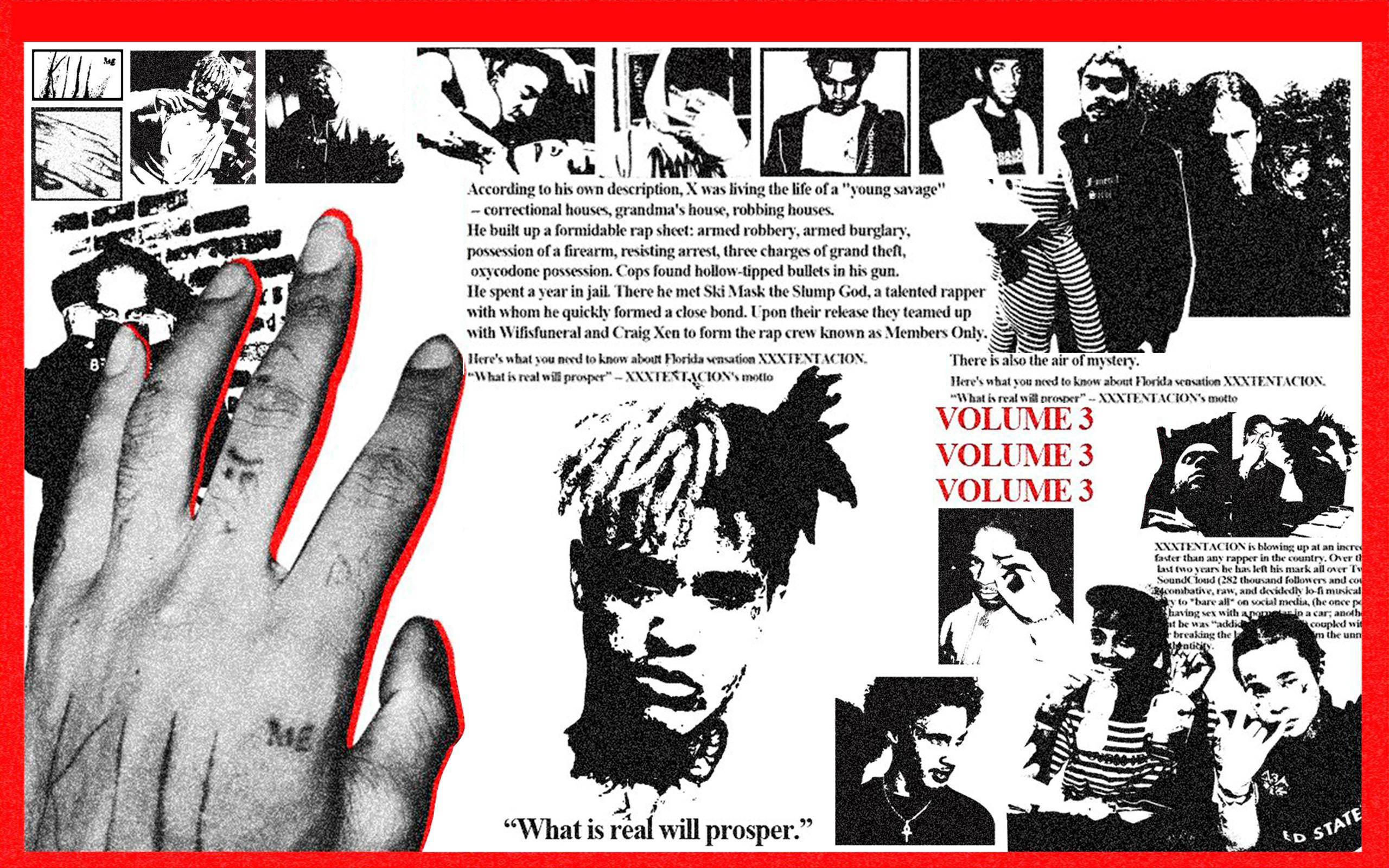 XXXTentacion, Aesthetic Members Only Mixtape, tattooed hand, 2K Desktop Wallpaper