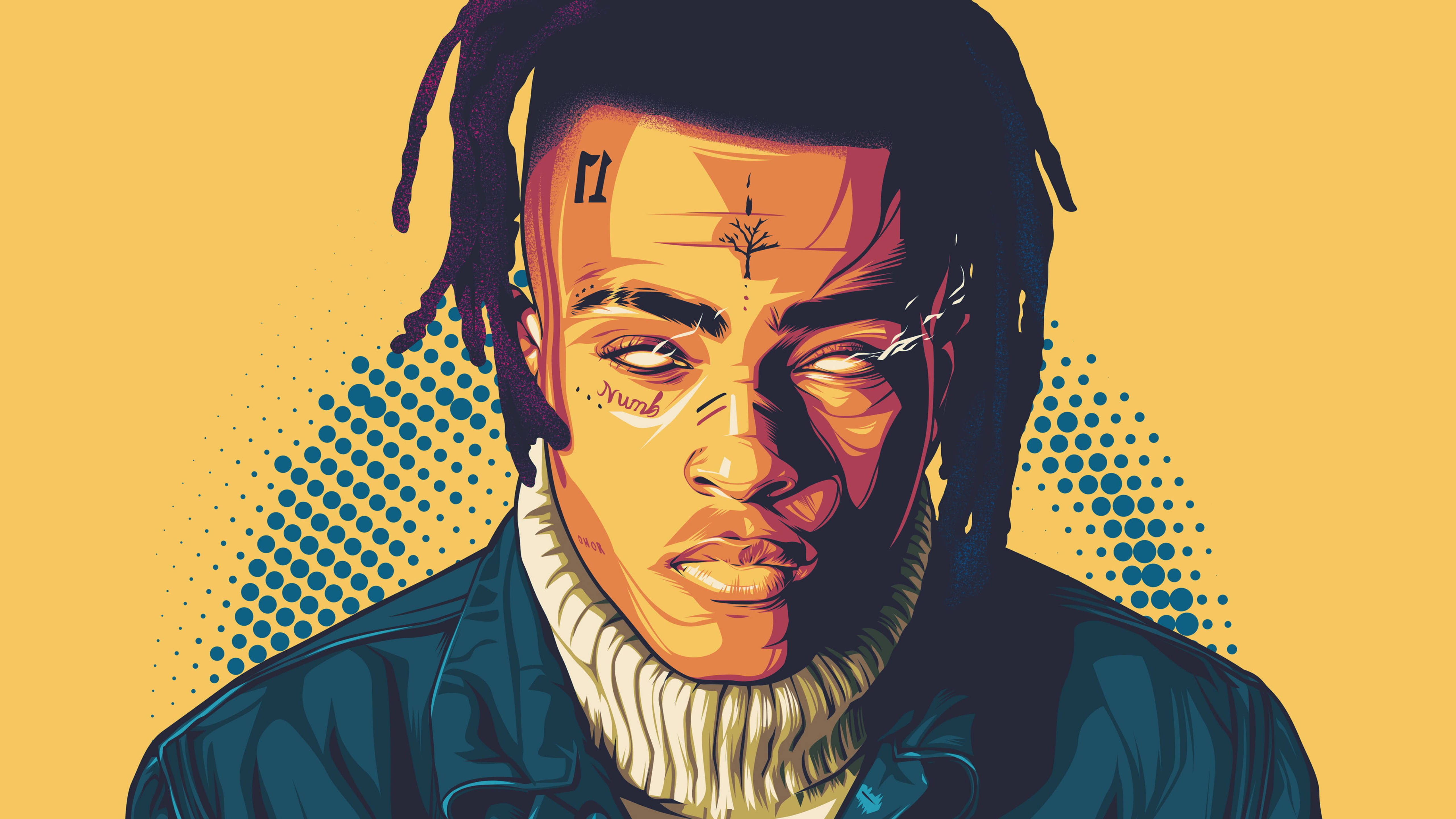 XXXTentacion, dreadlocks, facial tattoos, 5K Desktop Wallpaper