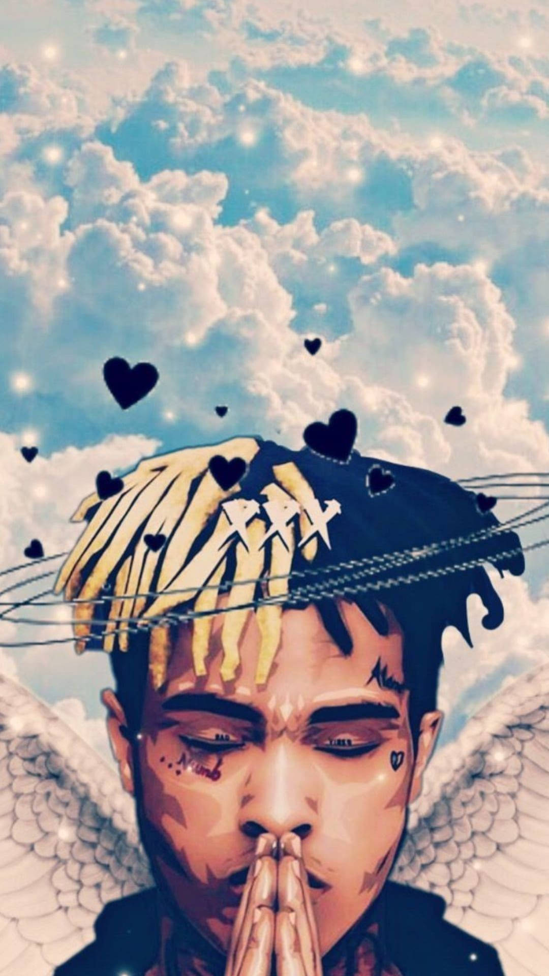Xxxtentacion Anime, angel wings, dreadlocks, Full HD Phone Wallpaper