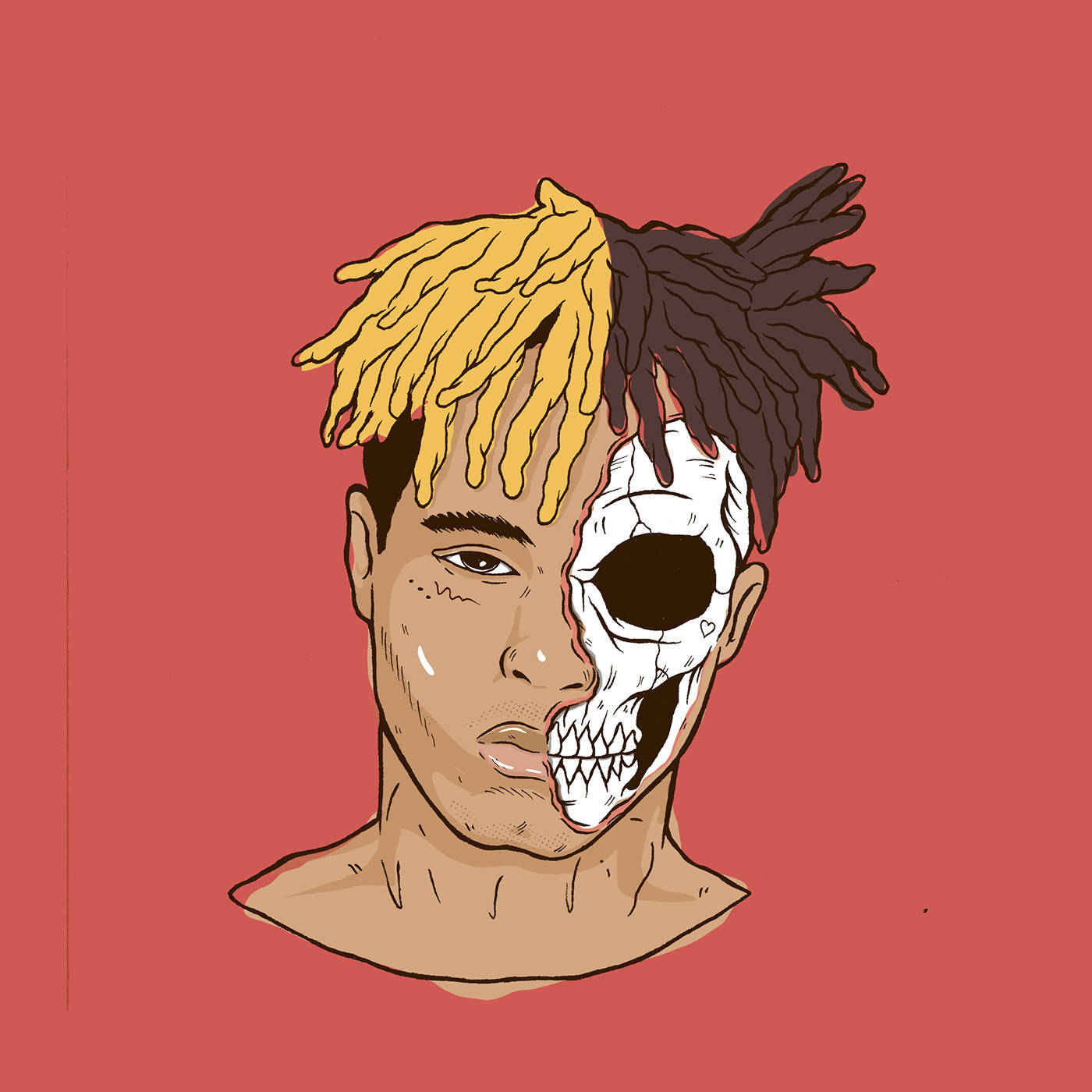Xxxtentacion, anime inspired art, yellow and black dreadlocks, HD Desktop Wallpaper