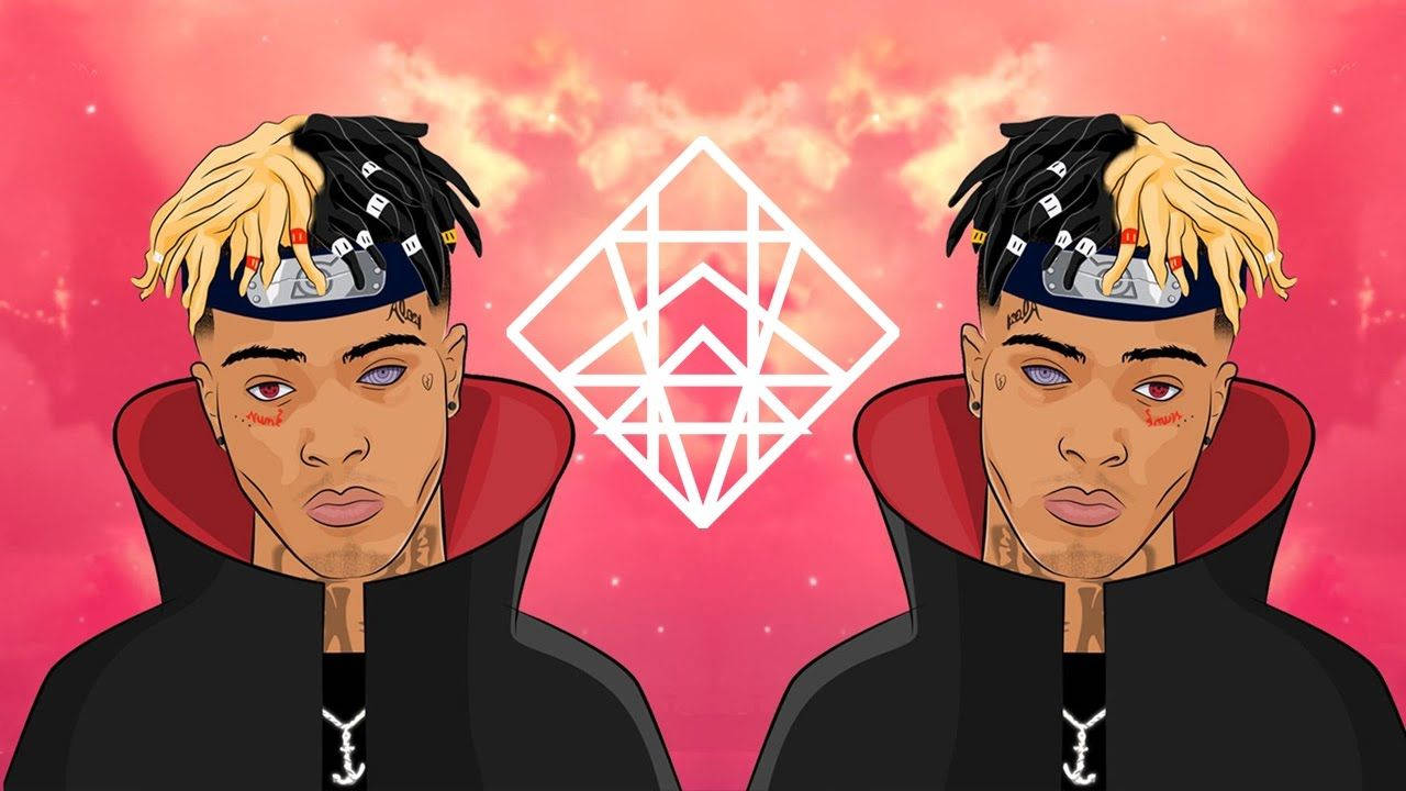 Xxxtentacion Anime, blonde dreadlocks, red hooded jackets, HD Desktop Wallpaper