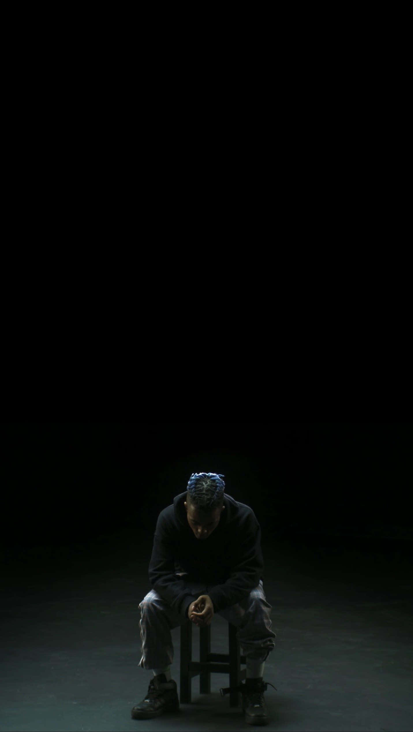 blue hair, XXXTentacion, spotlight, Full HD Phone Wallpaper