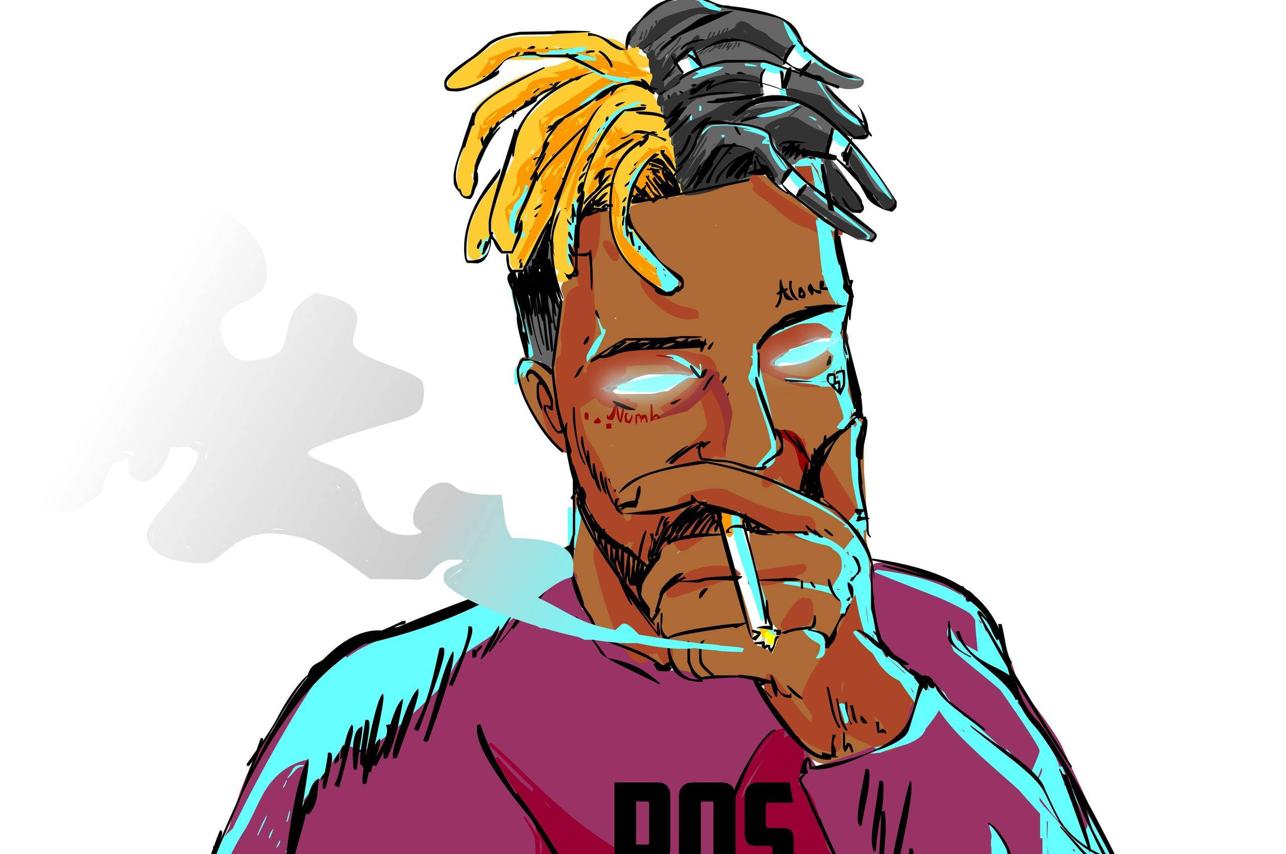Xxxtentacion, dreadlocks, cigarette, 2K Desktop Wallpaper