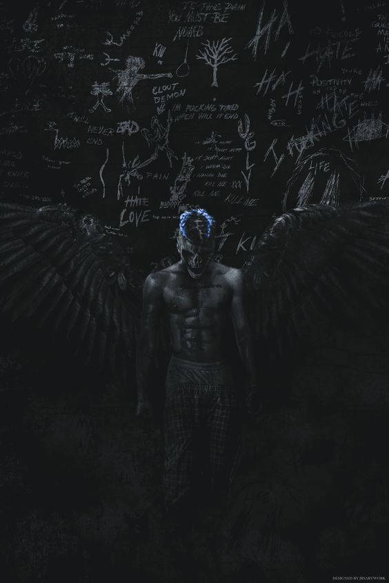 Xxxtentacion, blue, glowing blue hair, SD Phone Wallpaper