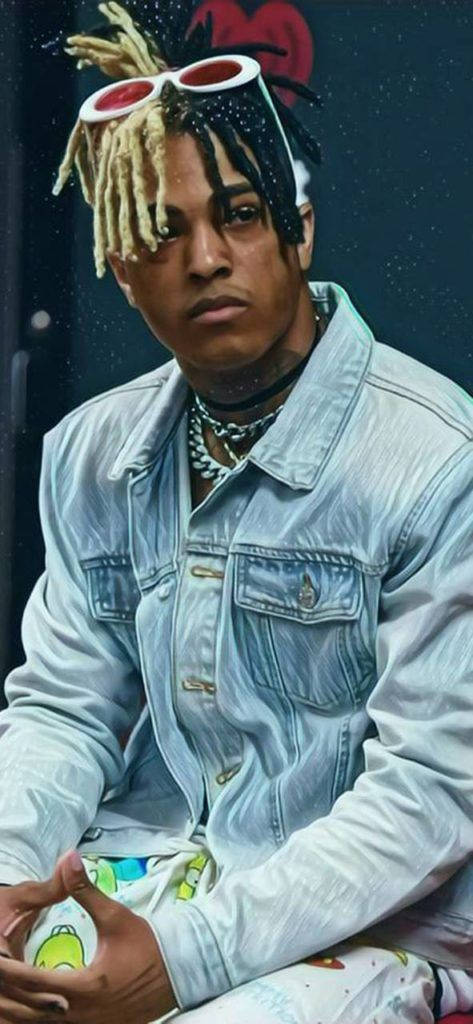 Xxxtentacion, blonde dreadlocks, red-rimmed sunglasses, SD Phone Wallpaper