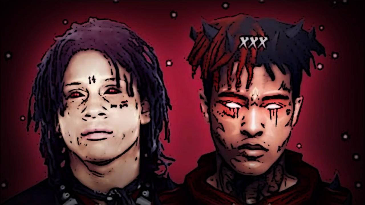Xxxtentacion, red black hair, red eyes, HD Desktop Wallpaper