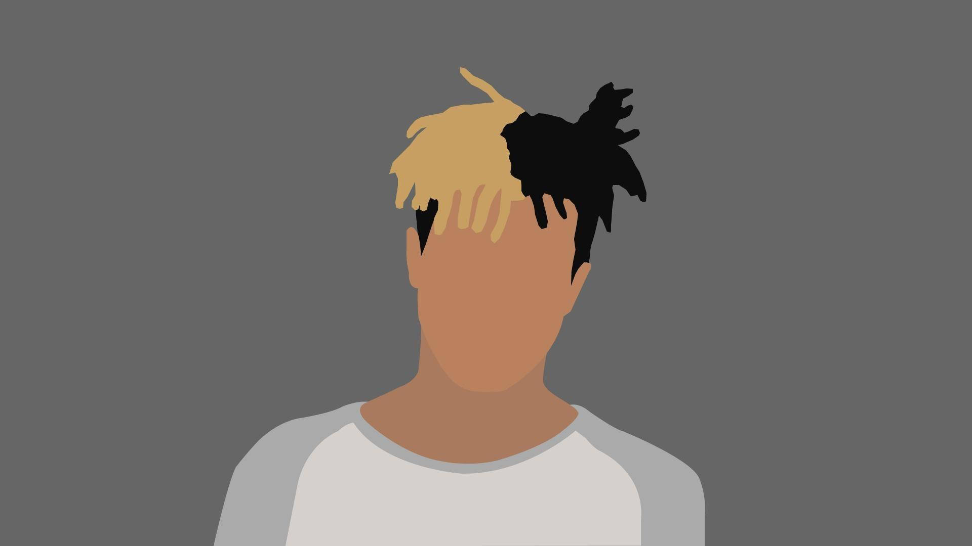 Xxxtentacion, yellow and black hair, minimalist illustration, Full HD Desktop Wallpaper