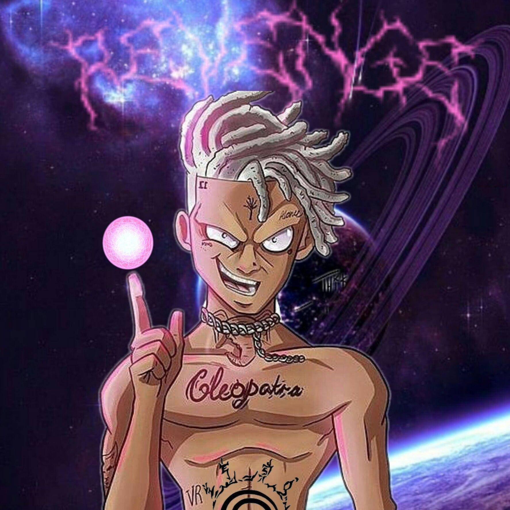 Xxxtentacion, anime character, tattoos, HD Desktop Wallpaper