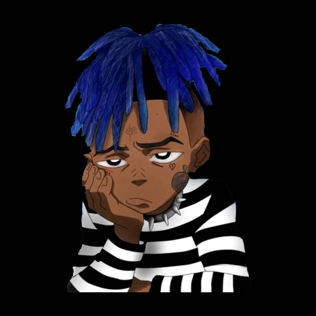 Xxxtentacion, cartoon boy, blue dreadlocks, SD Desktop Wallpaper