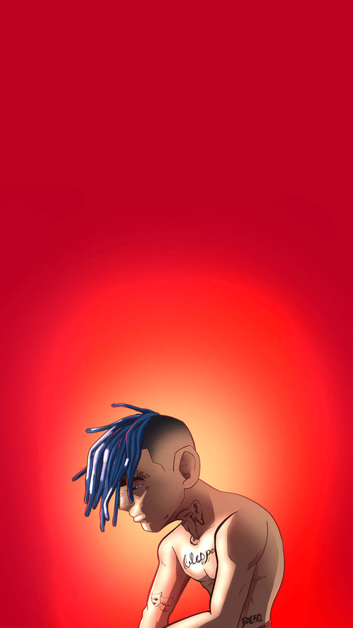 Xxxtentacion, red, anime figure, HD Phone Wallpaper