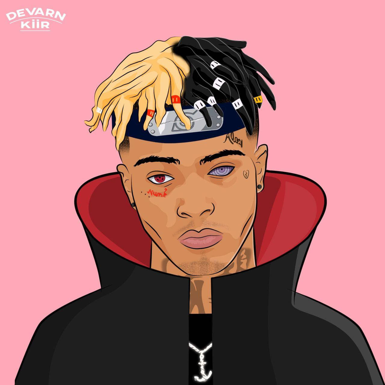 Xxxtentacion, pink background, ninja headband, HD Desktop Wallpaper