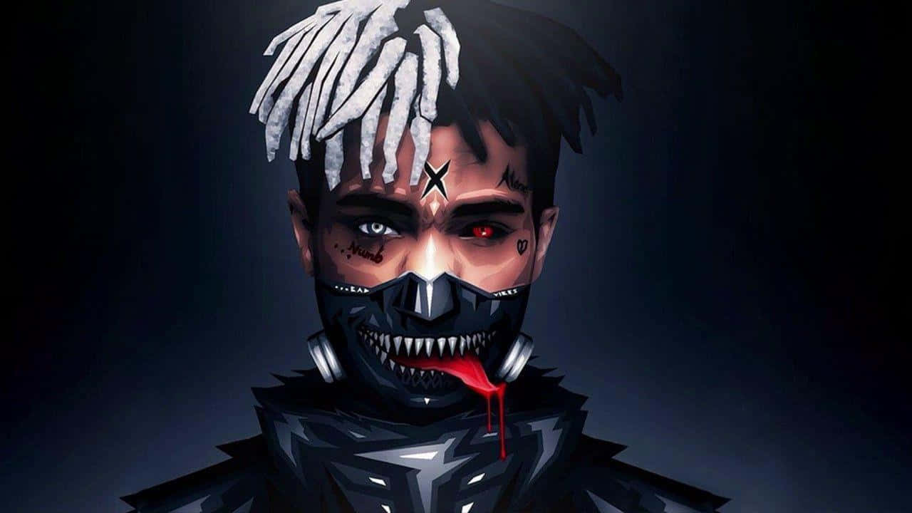 XXXTentacion, dreadlocks, glowing eyes, HD Desktop Wallpaper