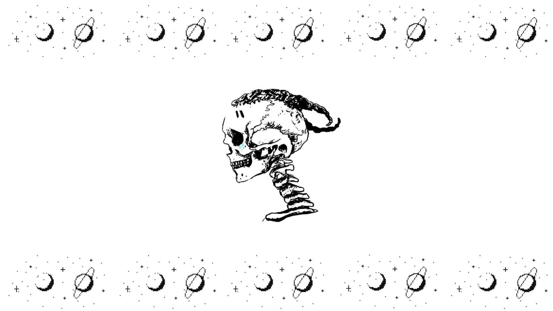 XXXTentacion, laptop, stylized skull, Full HD Desktop Wallpaper