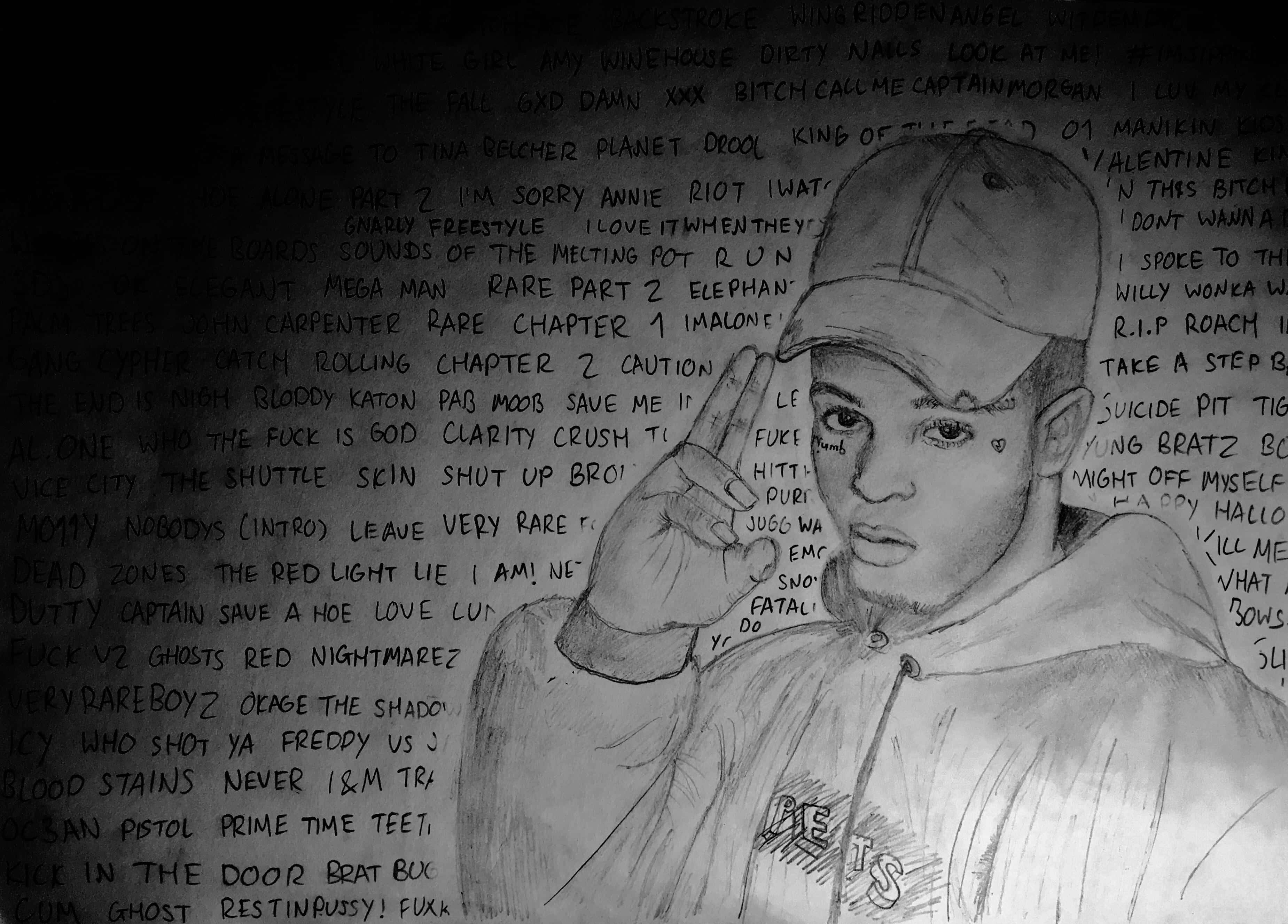 XXXTentacion, laptop, cap, 2K Desktop Wallpaper