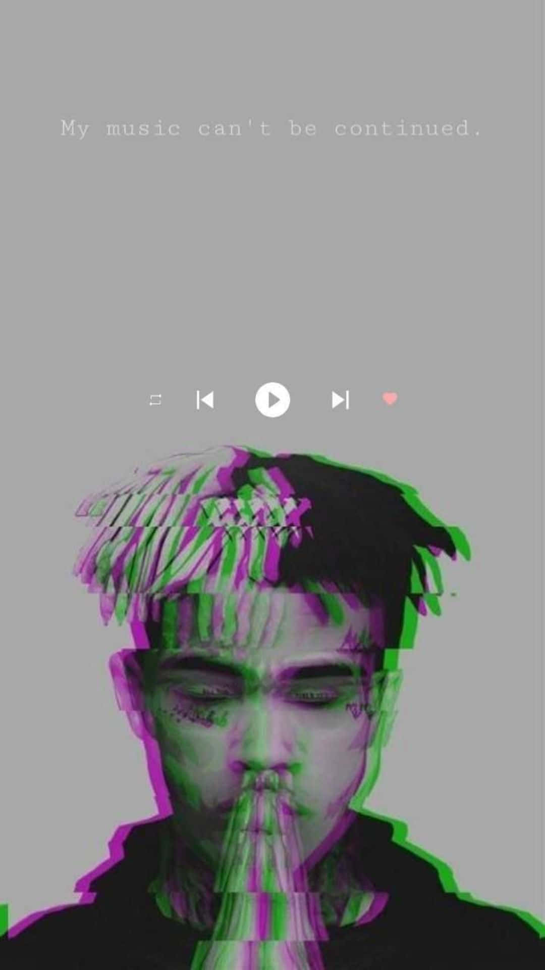 Xxxtentacion, glitch-art portrait, purple, Full HD Phone Wallpaper