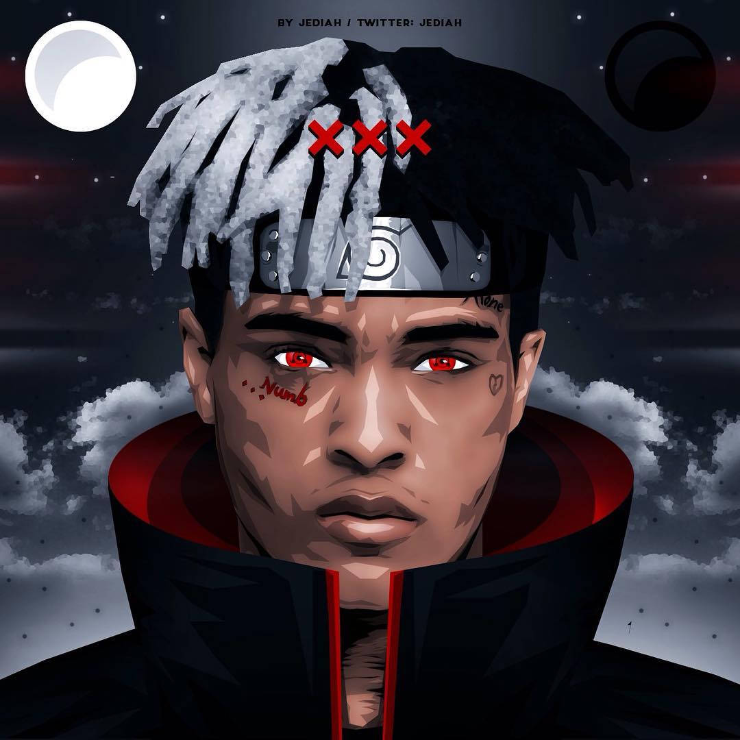 Xxxtentacion, red eyes, white dreadlocks, SD Desktop Wallpaper