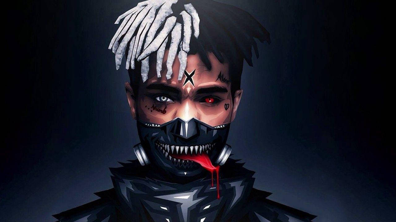XXXTentacion, venom mask, white dreadlocks, HD Desktop Wallpaper