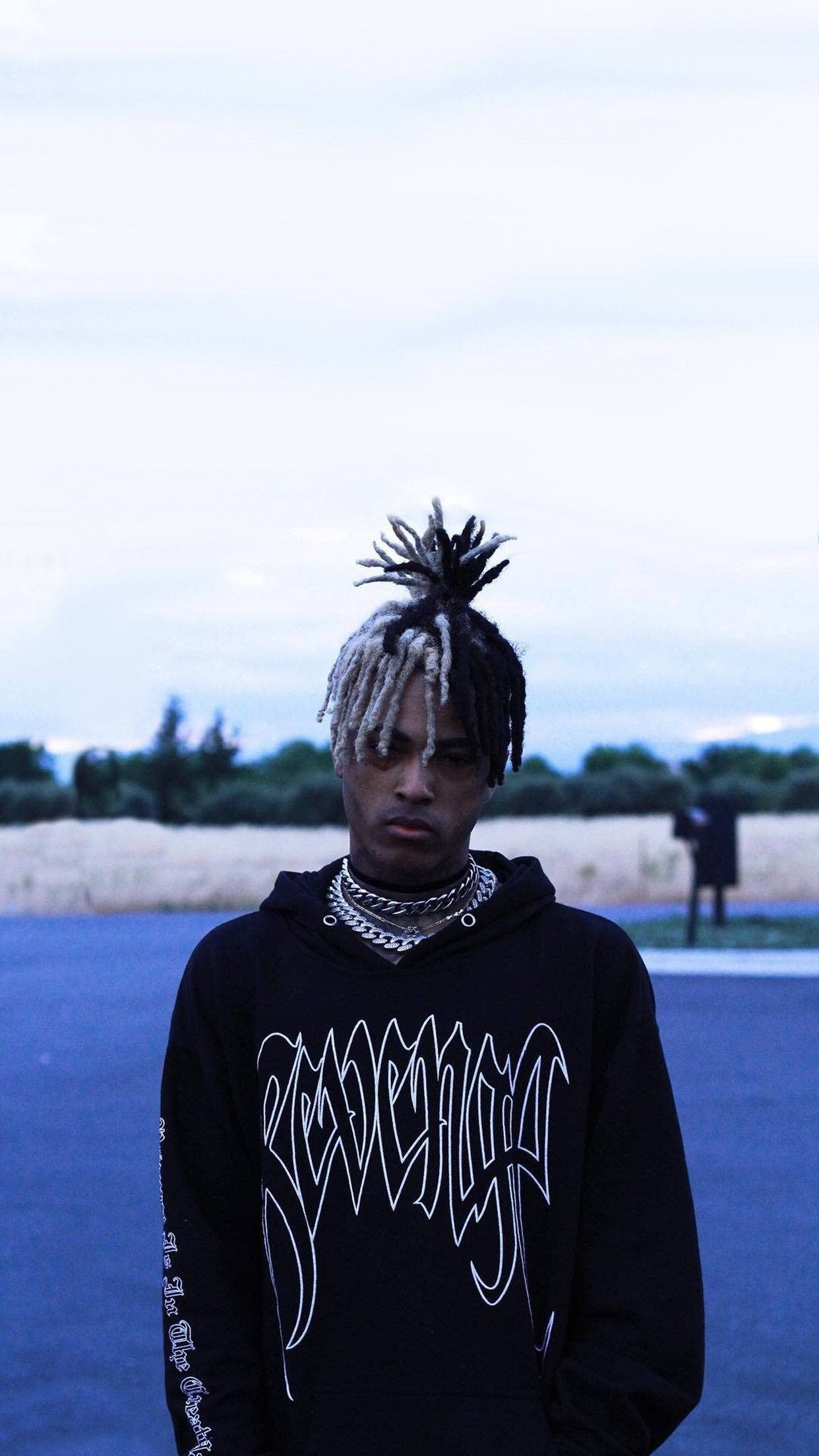 XXXTentacion, black hoodie, braided hair, Full HD Phone Wallpaper