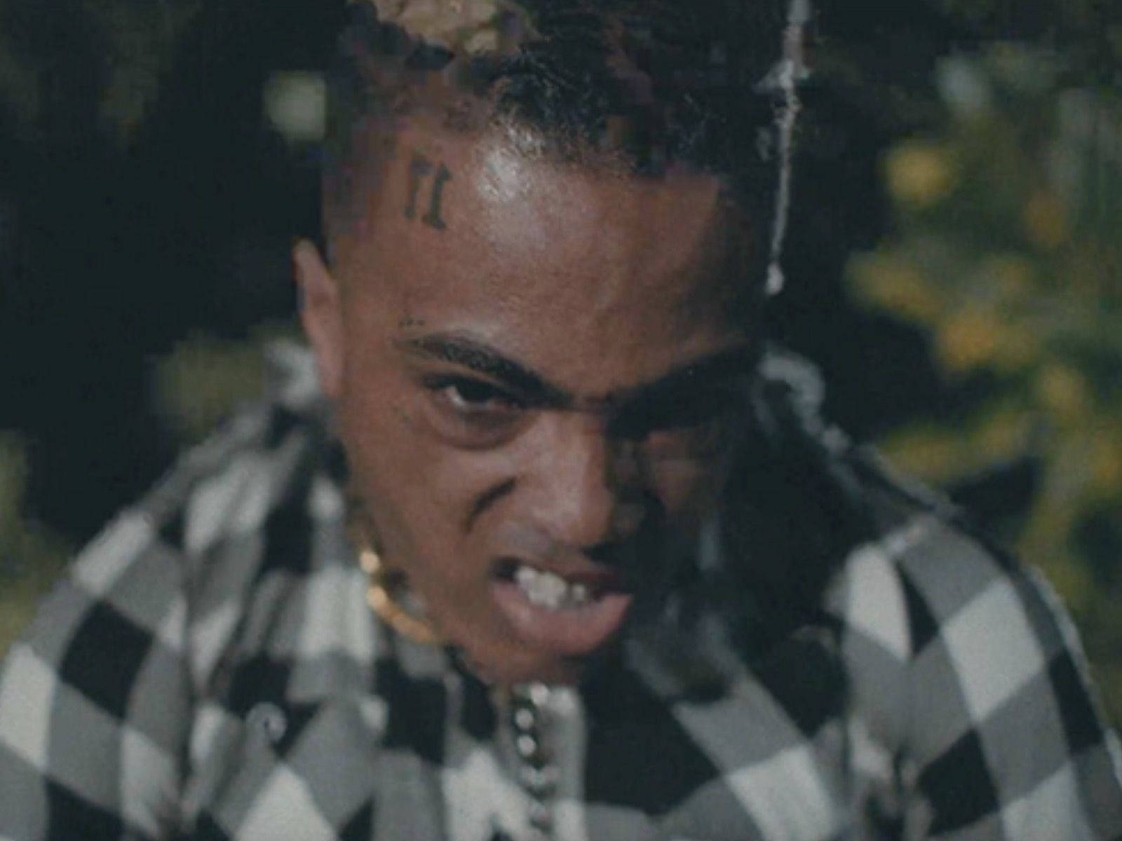 XXXTentacion, Roman numeral tattoo, black and white checkered shirt, HD Desktop Wallpaper