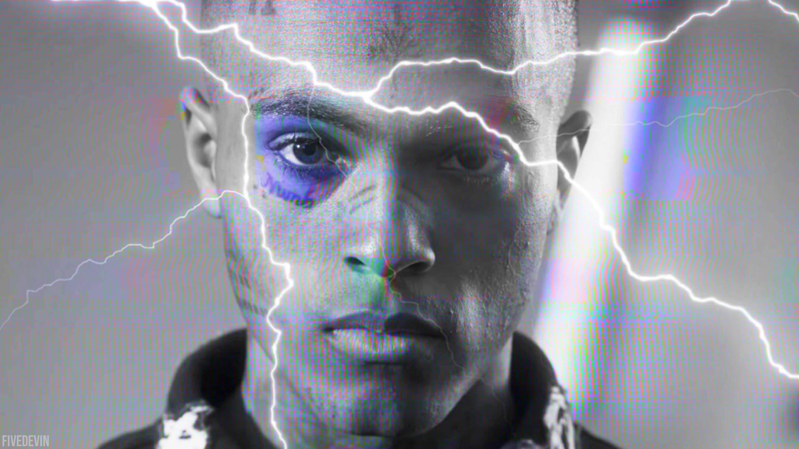 XXXTentacion, blue eye, electric lightning, 2K Desktop Wallpaper