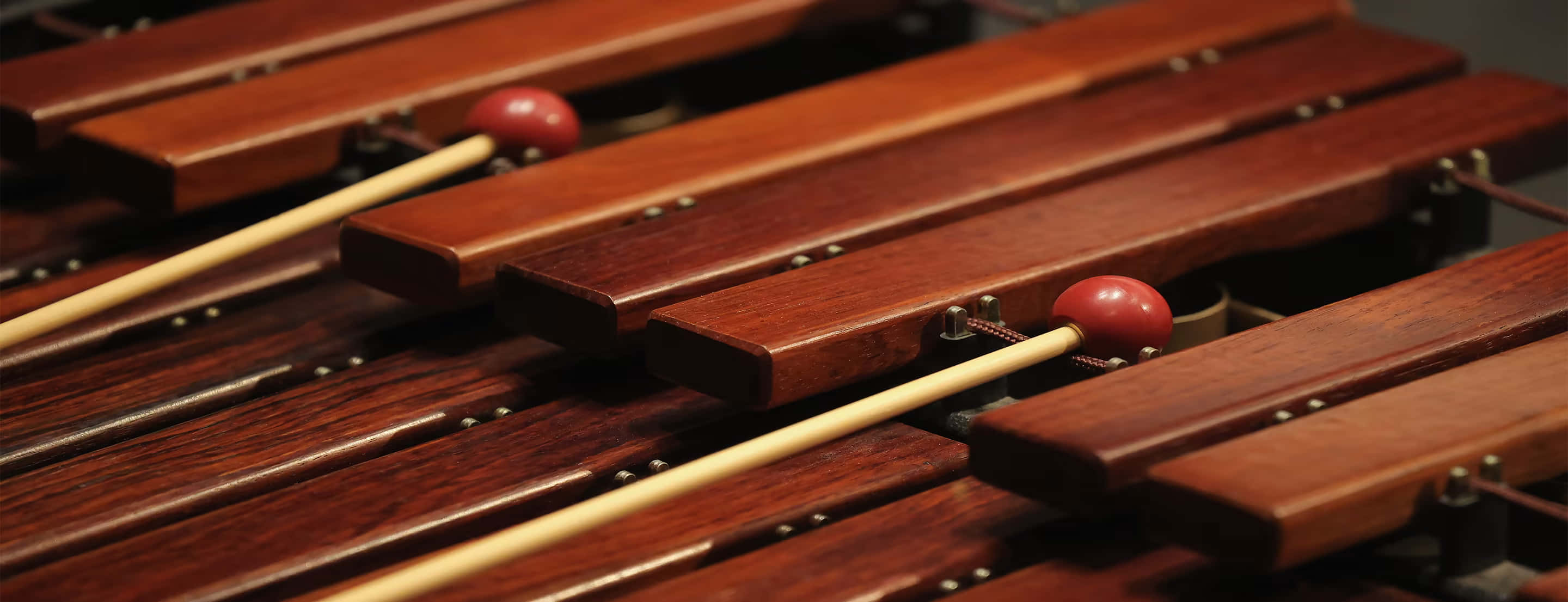 wooden xylophone, polished wooden xylophone bars, red-tipped mallets, 2K Desktop Wallpaper