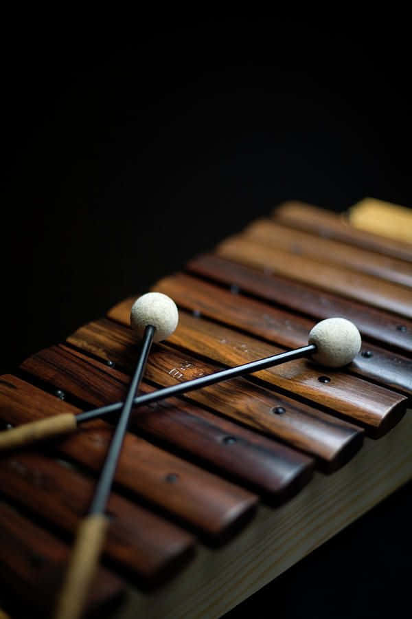 xylophone, mallets, polished wooden bars, SD Phone Wallpaper