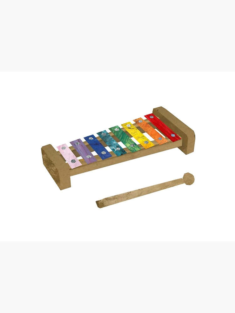 colorful childrens xylophone, rainbow-colored keys, wooden xylophone, SD Phone Wallpaper
