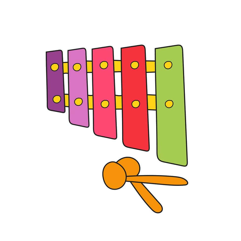 colorful cartoon xylophone, purple, pink, SD Desktop Wallpaper