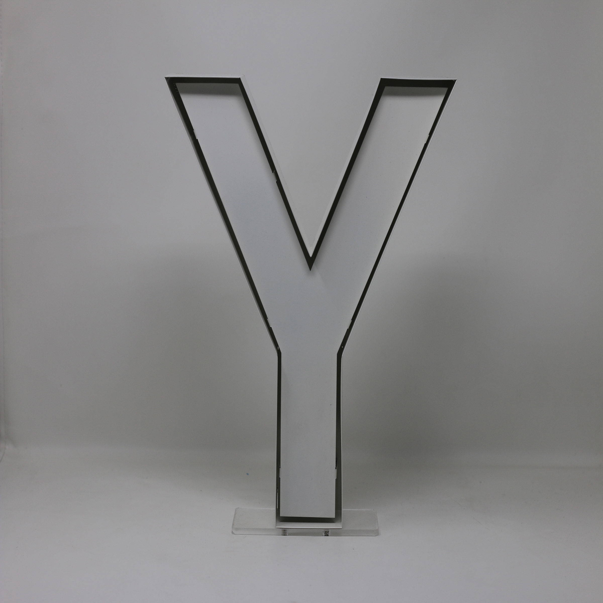 Letter Y, LED Light, black outlined, Full HD Desktop Wallpaper