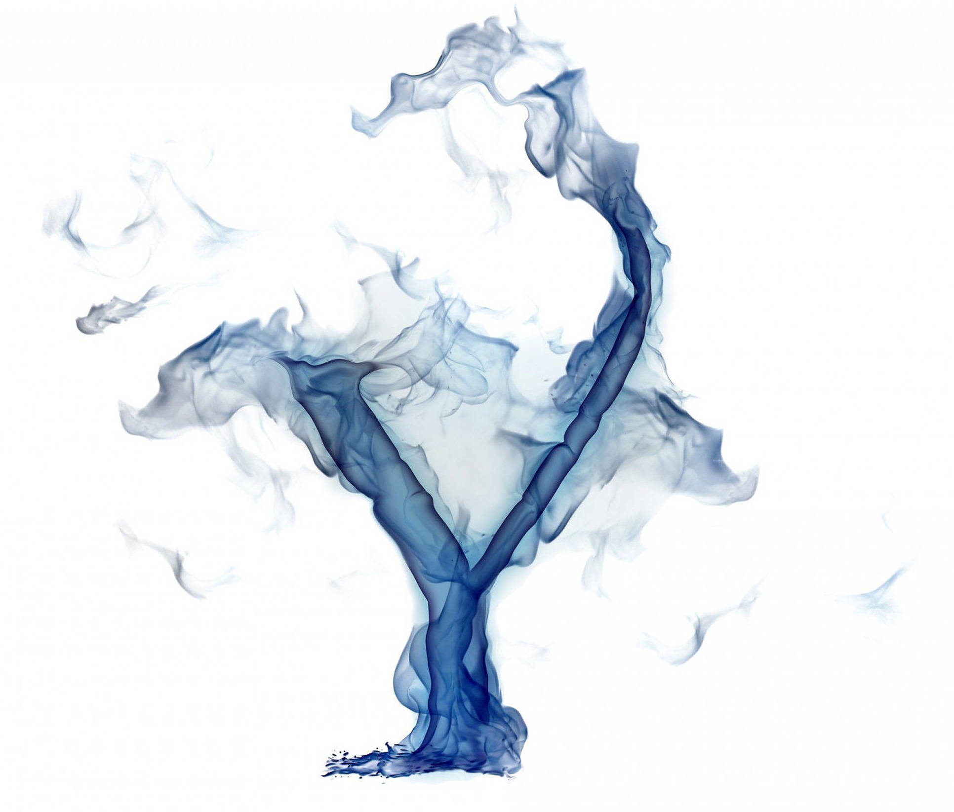 Letter Y, fog, swirling blue smoke, Full HD Desktop Wallpaper