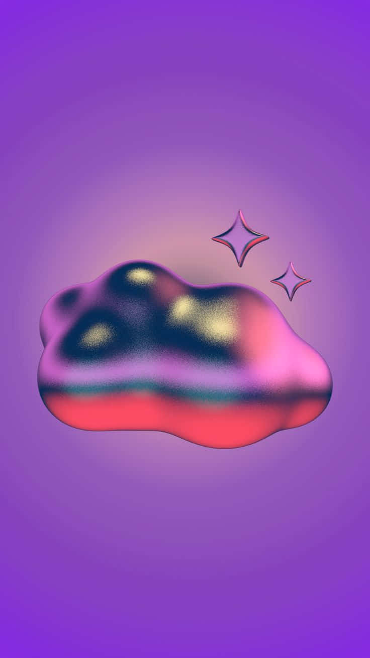 Y2 K Aesthetic, glossy iridescent cloud, pink red and blue gradients, HD Phone Wallpaper