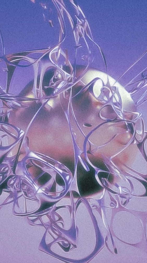 Y2k 3d, glowing orb, intricate glass-like tendrils, SD Phone Wallpaper