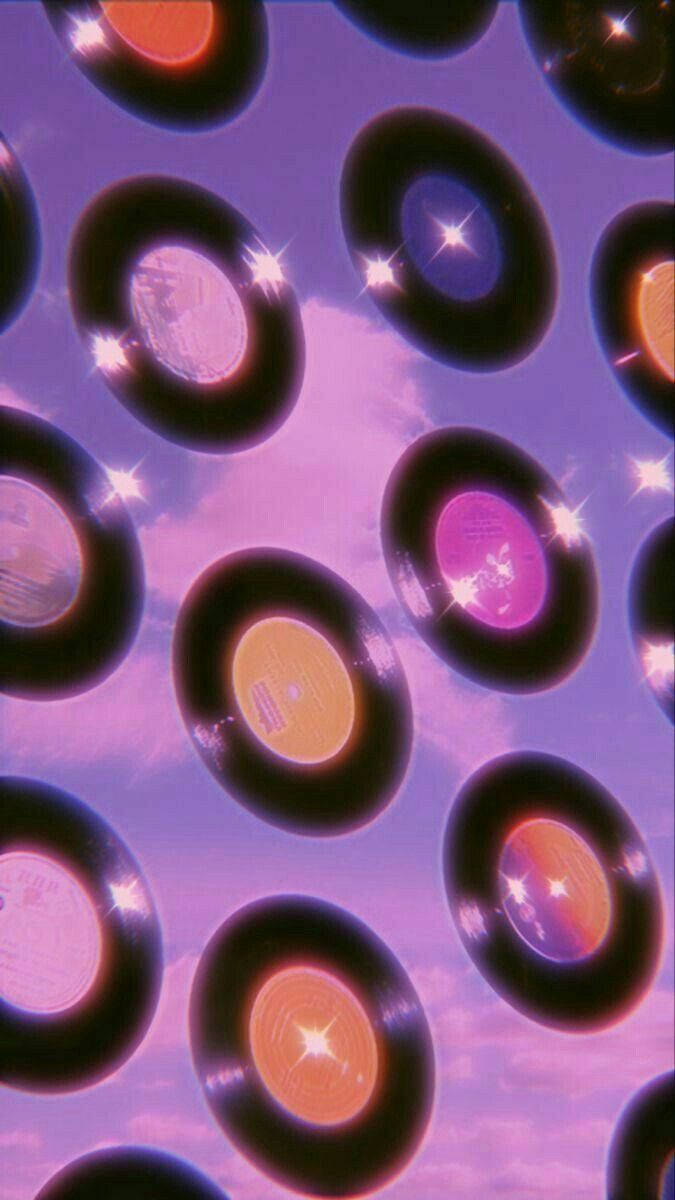 Y2k Aesthetic, neon colors, dreamy purple sky, SD Phone Wallpaper