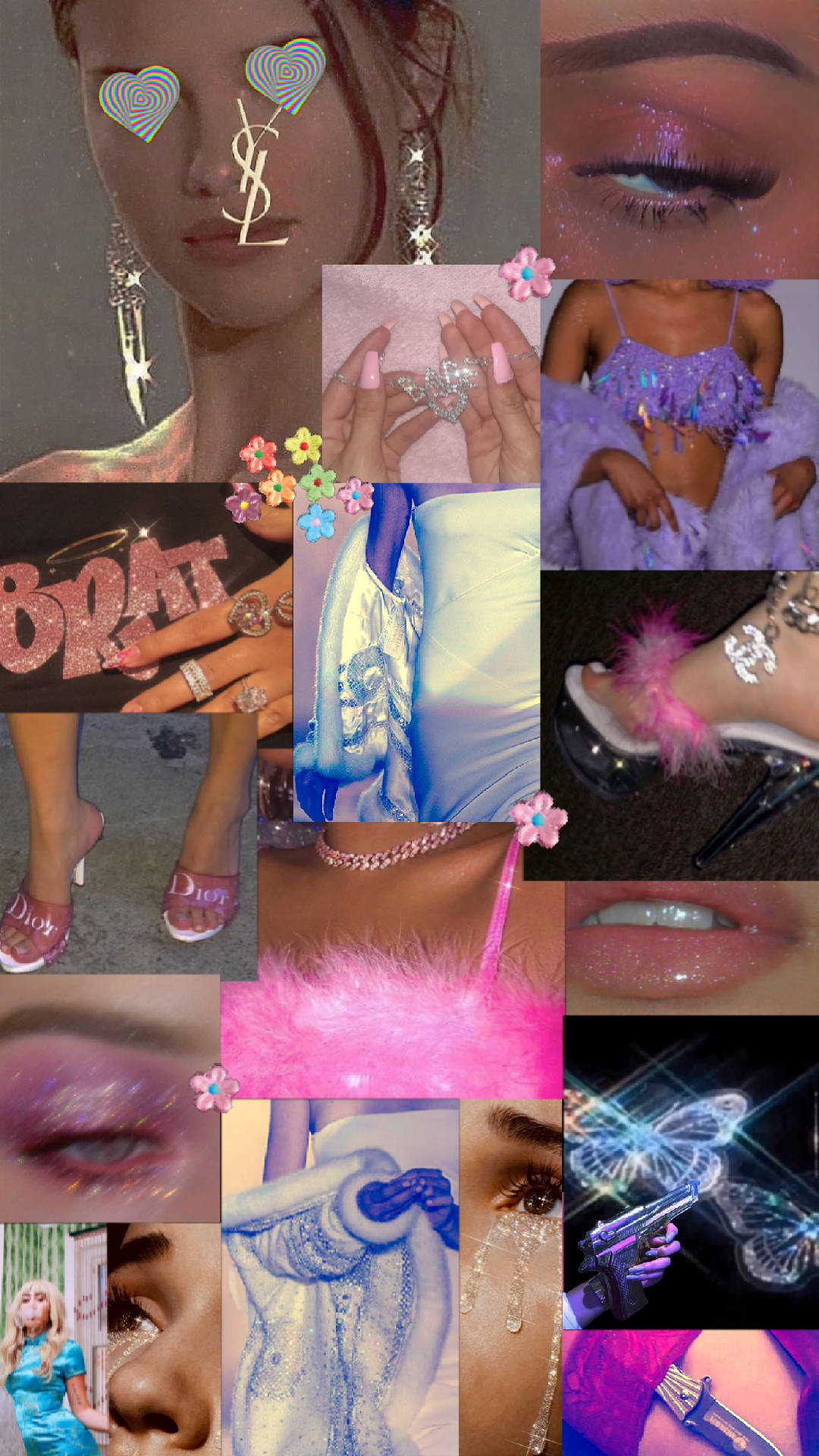 Y2k Aesthetic, glittery, pink, Full HD Phone Wallpaper