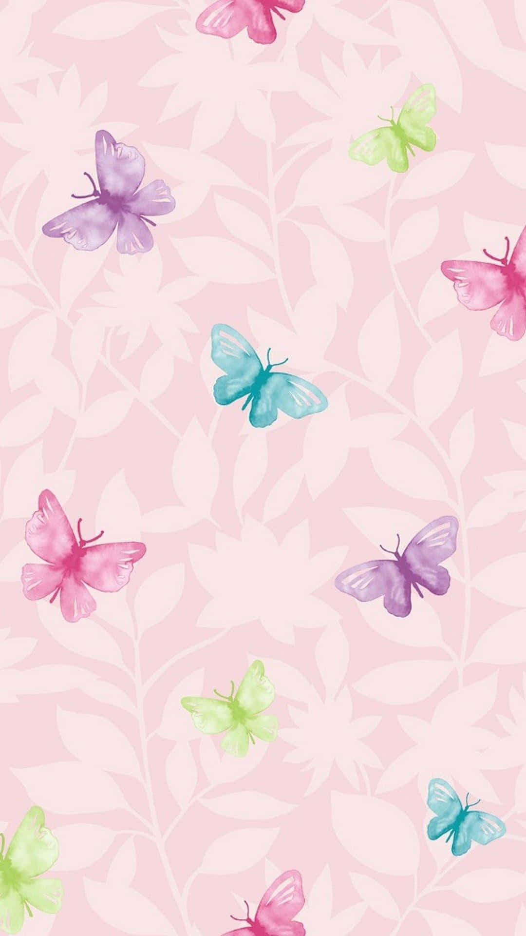 cute purple butterfly, pastel butterflies, pink green and blue, Full HD Phone Wallpaper