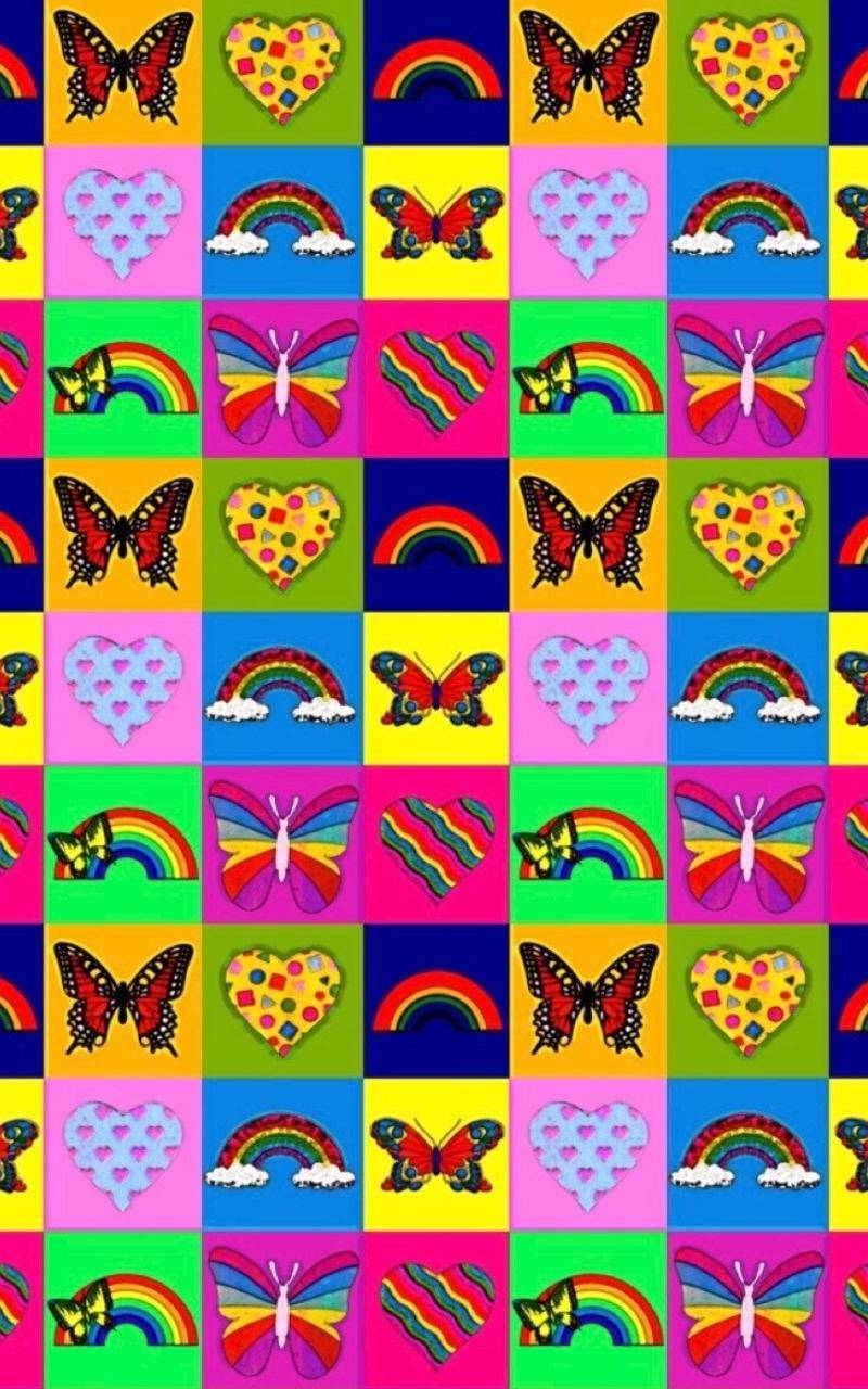 Y2k Aesthetic, butterflies, rainbows, HD Phone Wallpaper