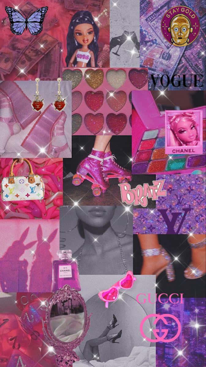 Cyber Purple, Y2 K Aesthetic, glittery pink, SD Phone Wallpaper