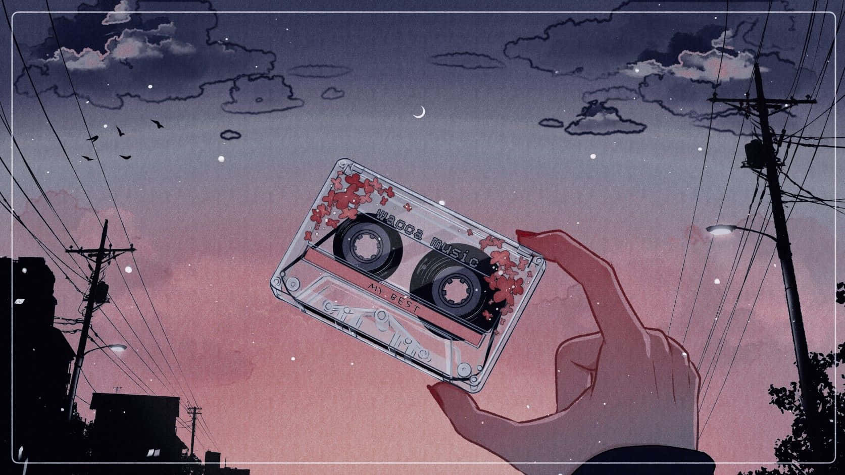 cassette tape, My Best, twilight sky, HD Desktop Wallpaper