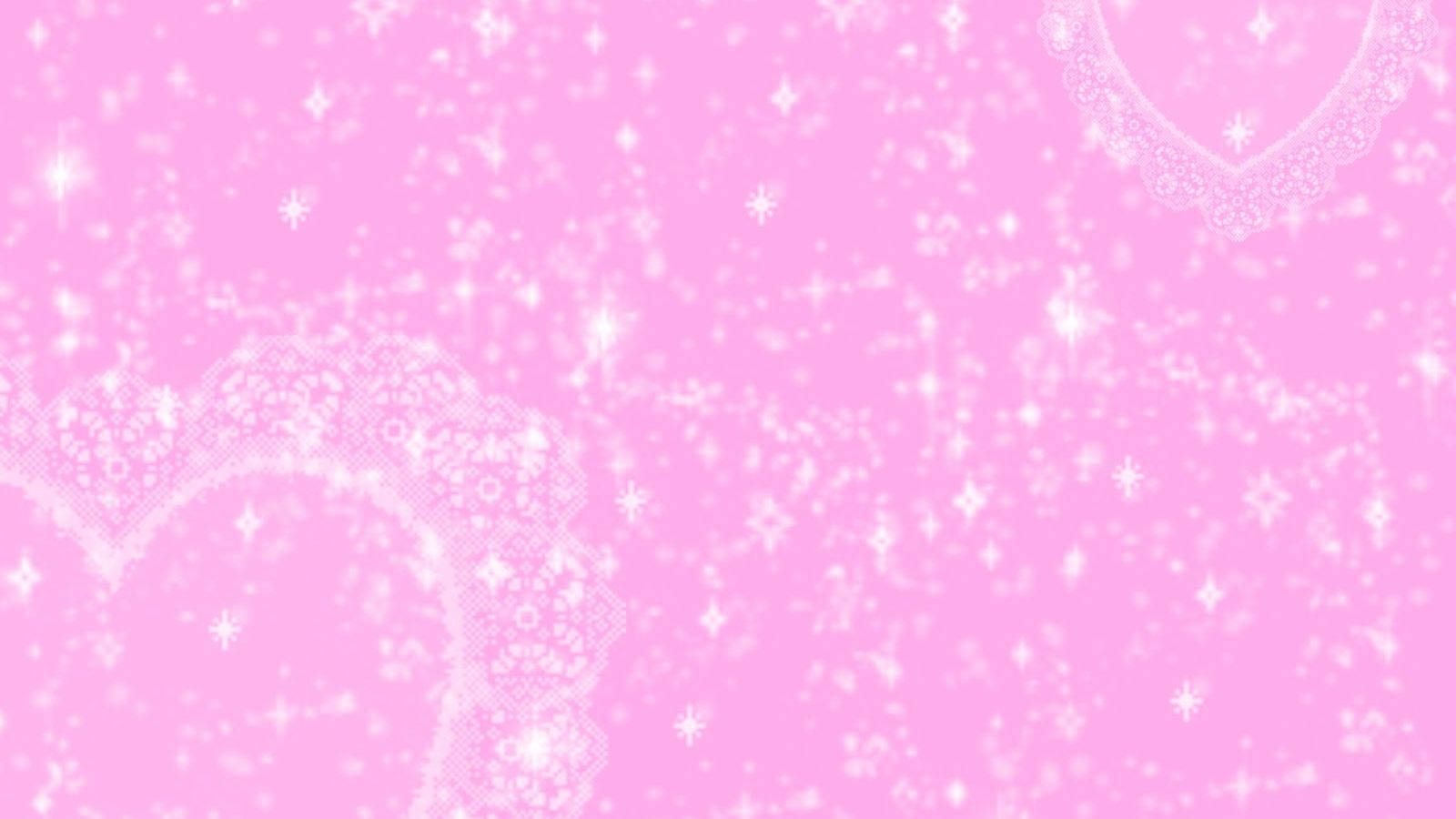 Y2k Aesthetic, soft pink background, sparkling white stars, HD Desktop Wallpaper