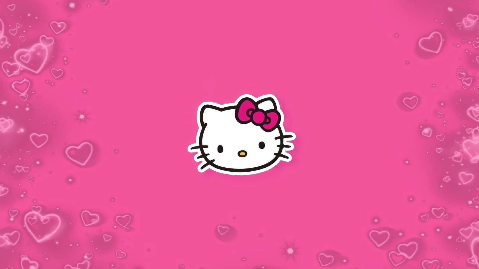 Hello Kitty, pink bow, vibrant pink background, Full HD Desktop Wallpaper
