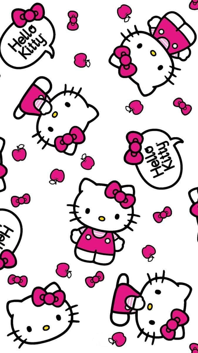 Hello Kitty, pink outfits, bows, SD Phone Wallpaper