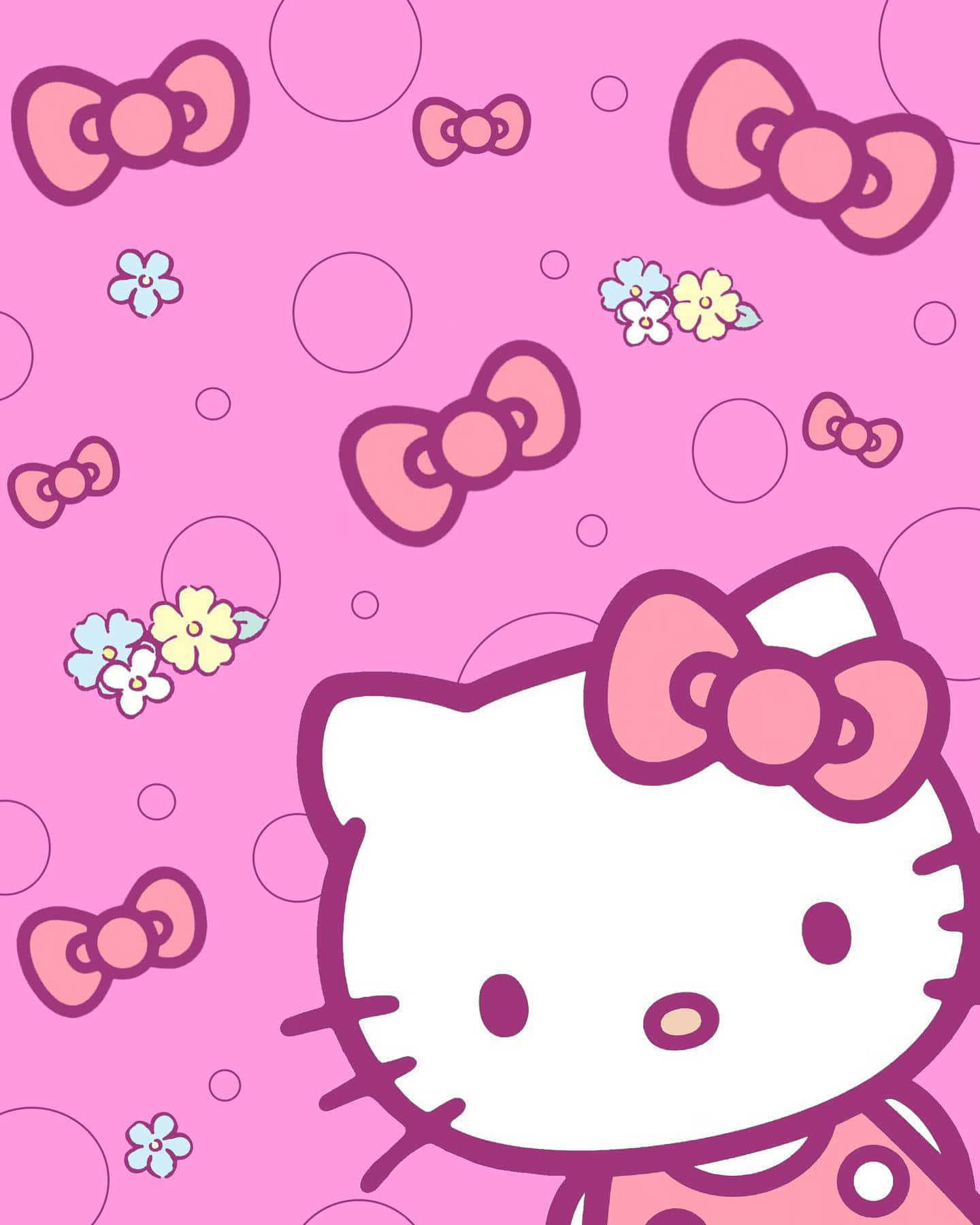Hello Kitty, pink bow, pink background, HD Phone Wallpaper