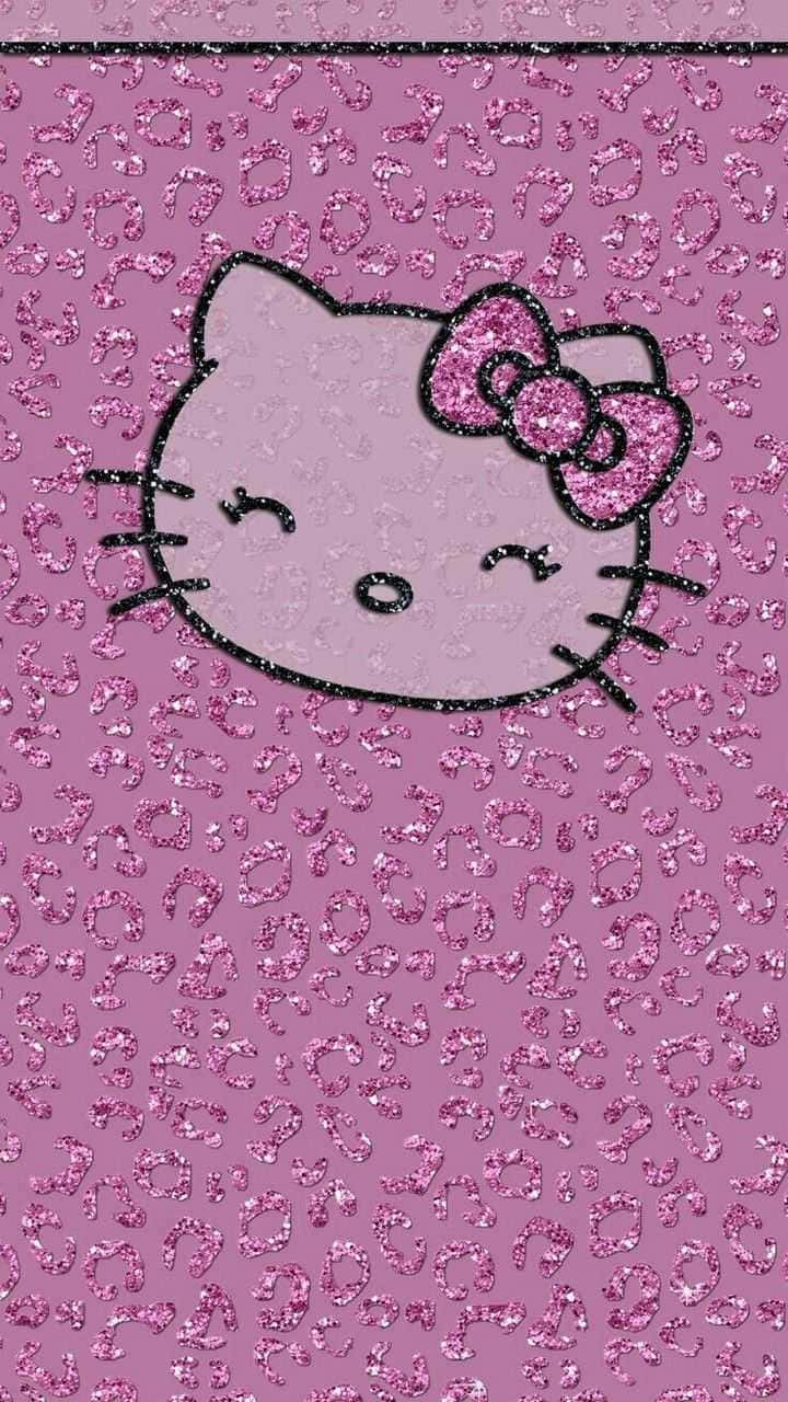 Hello Kitty, pink glitter, bow, HD Phone Wallpaper