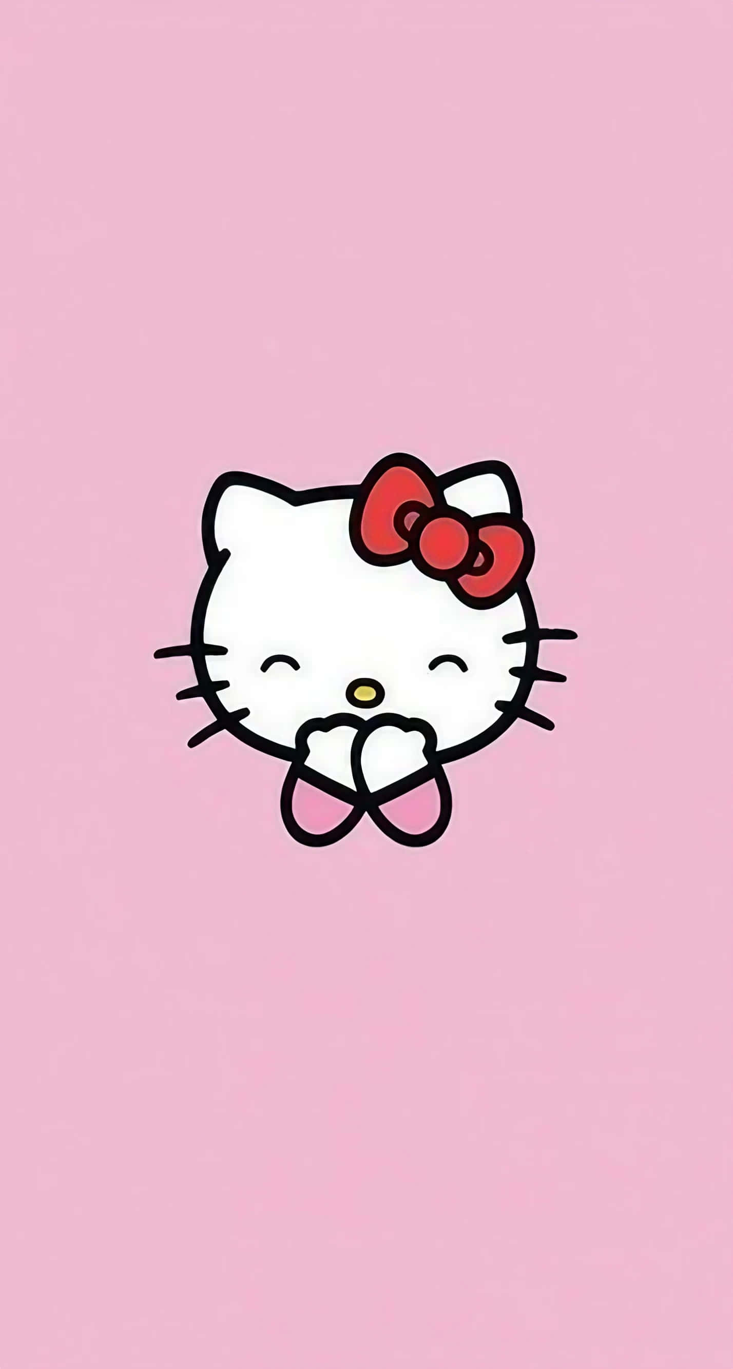 Hello Kitty, red bow, pink shoes, 2K Phone Wallpaper