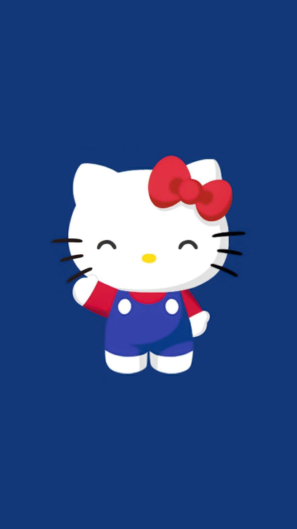 Hello Kitty, red bow, blue overalls, Full HD Phone Wallpaper