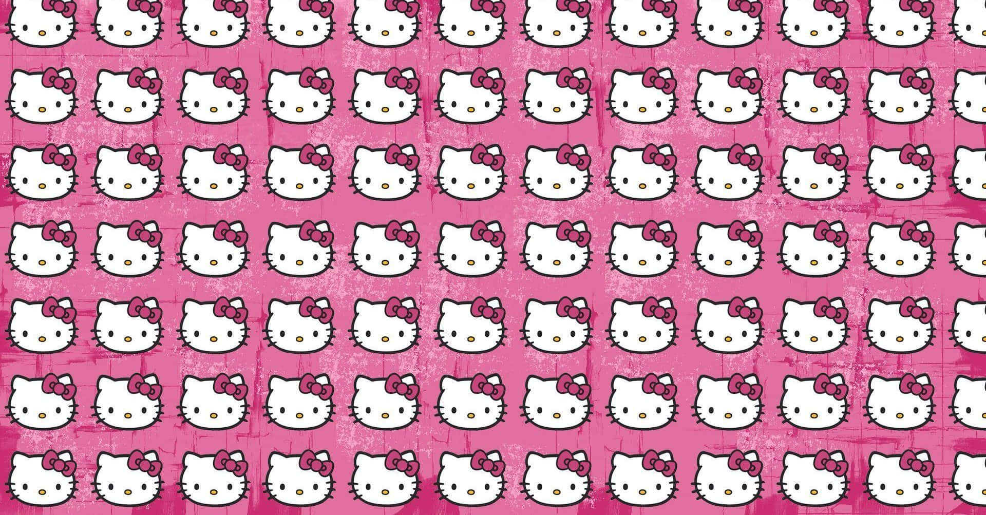 Hello Kitty, pink background, red bows, Full HD Desktop Wallpaper