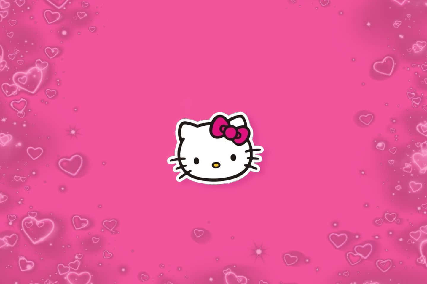 Hello Kitty, pink bow, vibrant pink background, HD Desktop Wallpaper