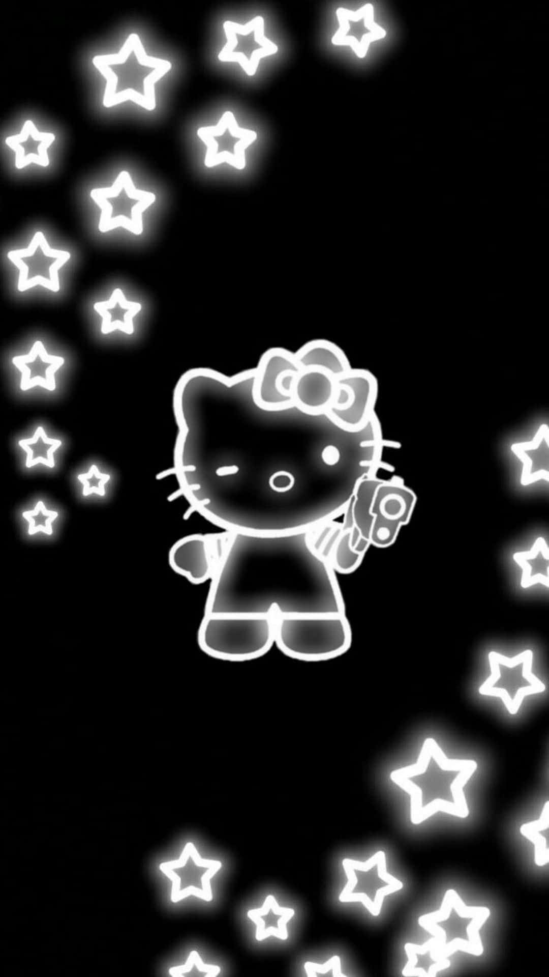 Y2k Hello Kitty, Hello Kitty, black background, Full HD Phone Wallpaper