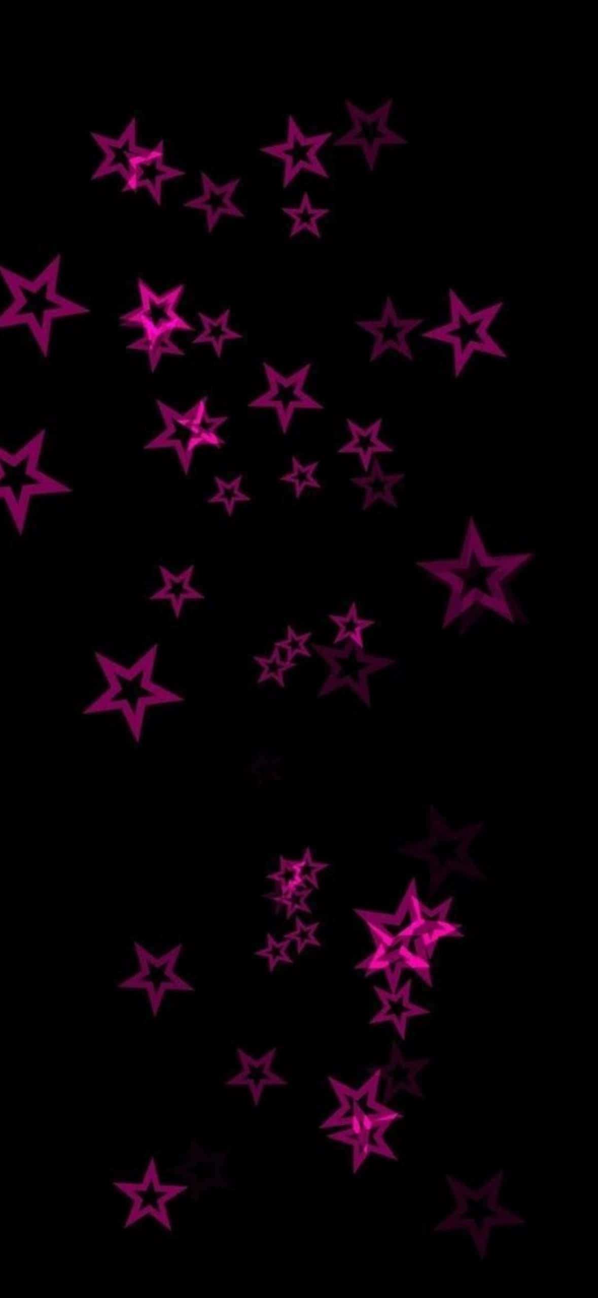 Y2k iPhone, starry background, vibrant magenta stars, Full HD Phone Wallpaper